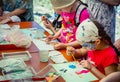 Children creative activity at charity Family festival